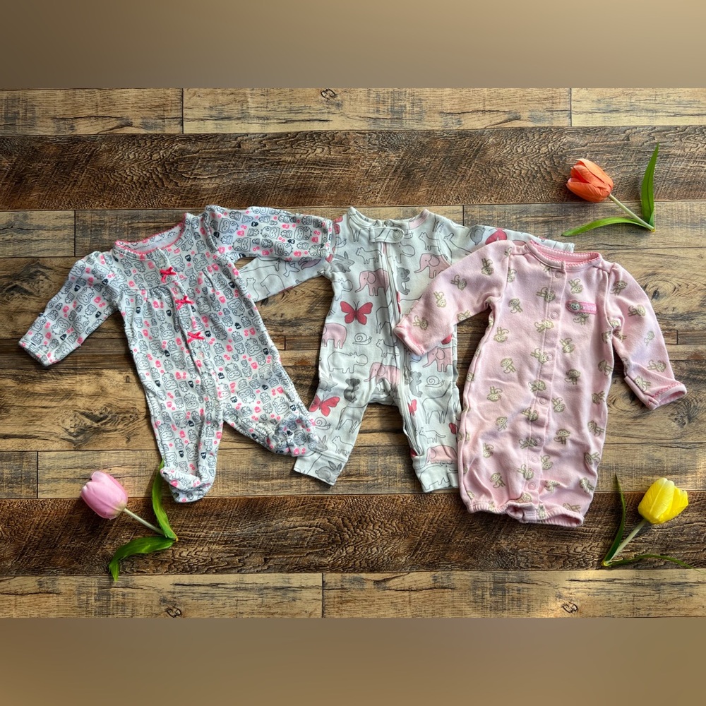 Newborn One Piece Bundle - Pink, Gray, Cream